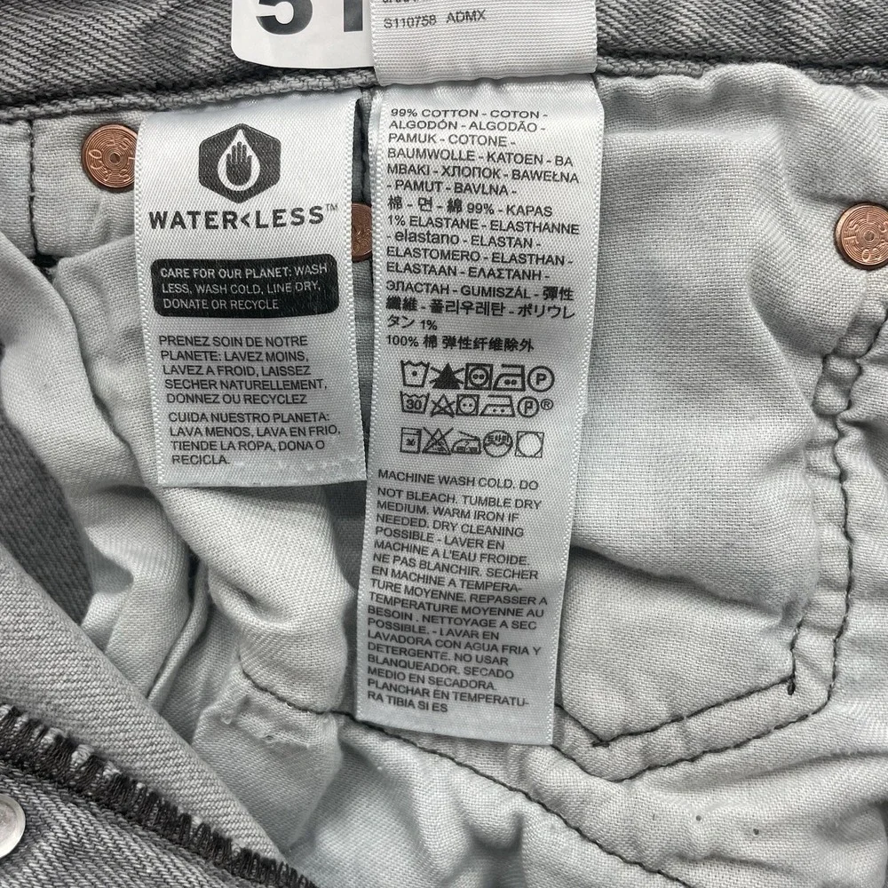 Levis 501 Jeans‎ Mens 38x28 (Tag 38x29) Gray Button Fly Straight Leg 100% Cotton